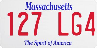 MA license plate 127LG4