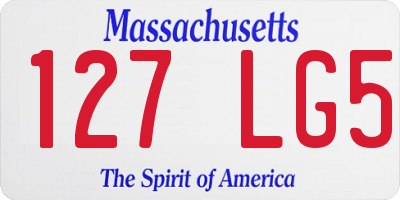 MA license plate 127LG5