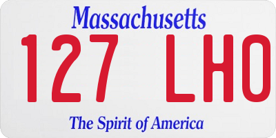 MA license plate 127LH0