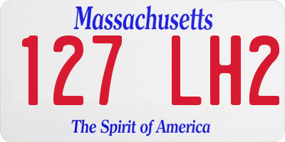 MA license plate 127LH2