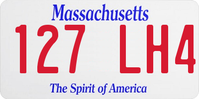 MA license plate 127LH4