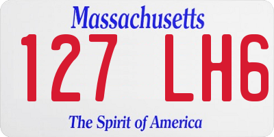 MA license plate 127LH6