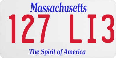 MA license plate 127LI3