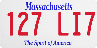 MA license plate 127LI7