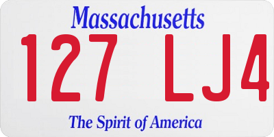 MA license plate 127LJ4