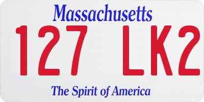 MA license plate 127LK2