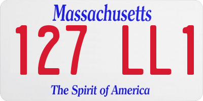 MA license plate 127LL1