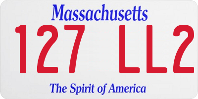 MA license plate 127LL2