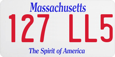MA license plate 127LL5