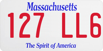 MA license plate 127LL6