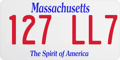 MA license plate 127LL7