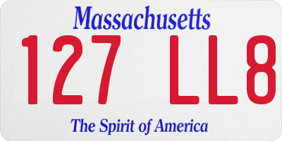 MA license plate 127LL8