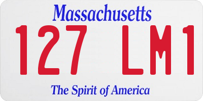 MA license plate 127LM1