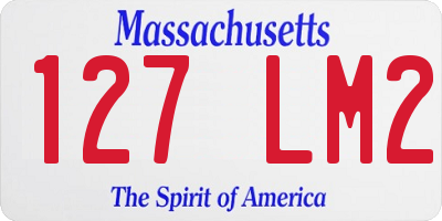 MA license plate 127LM2