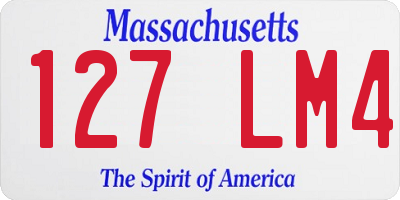 MA license plate 127LM4
