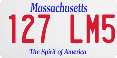 MA license plate 127LM5