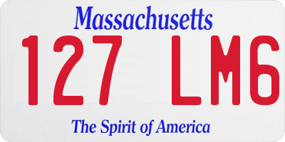 MA license plate 127LM6