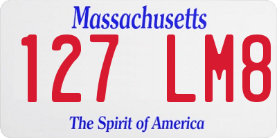 MA license plate 127LM8