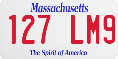 MA license plate 127LM9