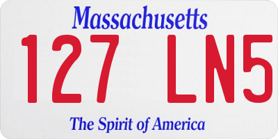 MA license plate 127LN5