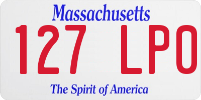 MA license plate 127LP0