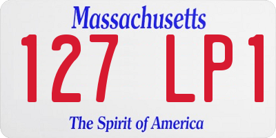 MA license plate 127LP1