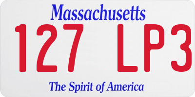 MA license plate 127LP3