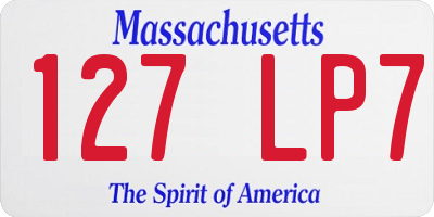 MA license plate 127LP7