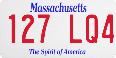 MA license plate 127LQ4