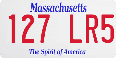 MA license plate 127LR5
