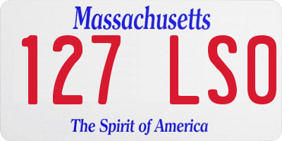 MA license plate 127LS0
