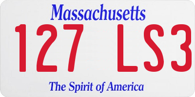 MA license plate 127LS3