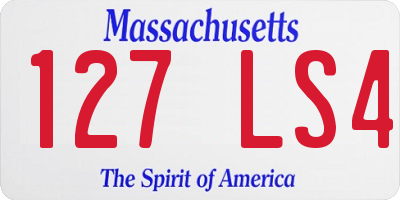 MA license plate 127LS4
