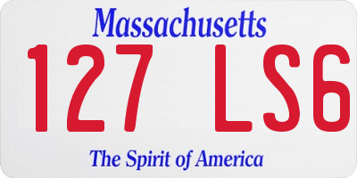 MA license plate 127LS6