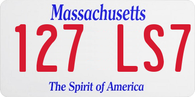 MA license plate 127LS7