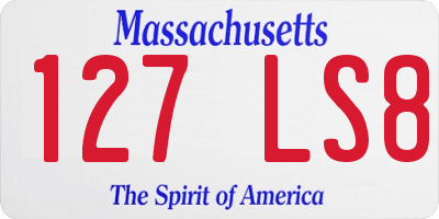 MA license plate 127LS8