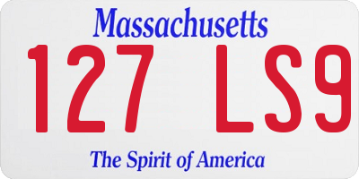 MA license plate 127LS9