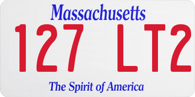 MA license plate 127LT2