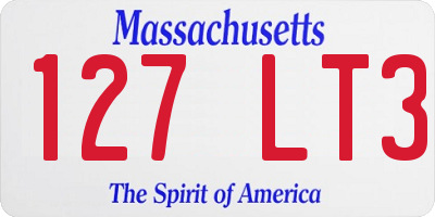 MA license plate 127LT3