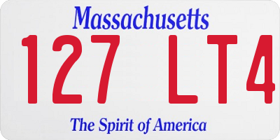 MA license plate 127LT4