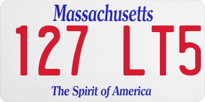MA license plate 127LT5