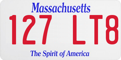 MA license plate 127LT8