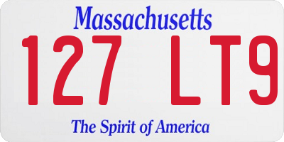MA license plate 127LT9