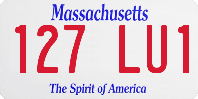 MA license plate 127LU1