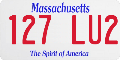 MA license plate 127LU2