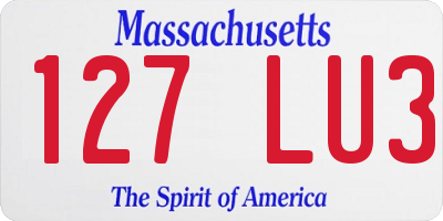 MA license plate 127LU3