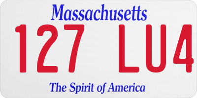 MA license plate 127LU4