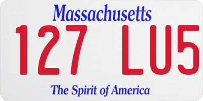 MA license plate 127LU5