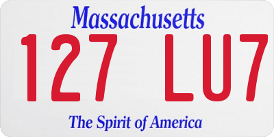 MA license plate 127LU7