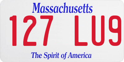 MA license plate 127LU9